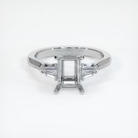 14K White Gold Three Stone Ring Setting Image