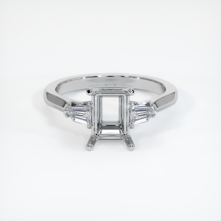 14K White Gold Three Stone Ring Setting