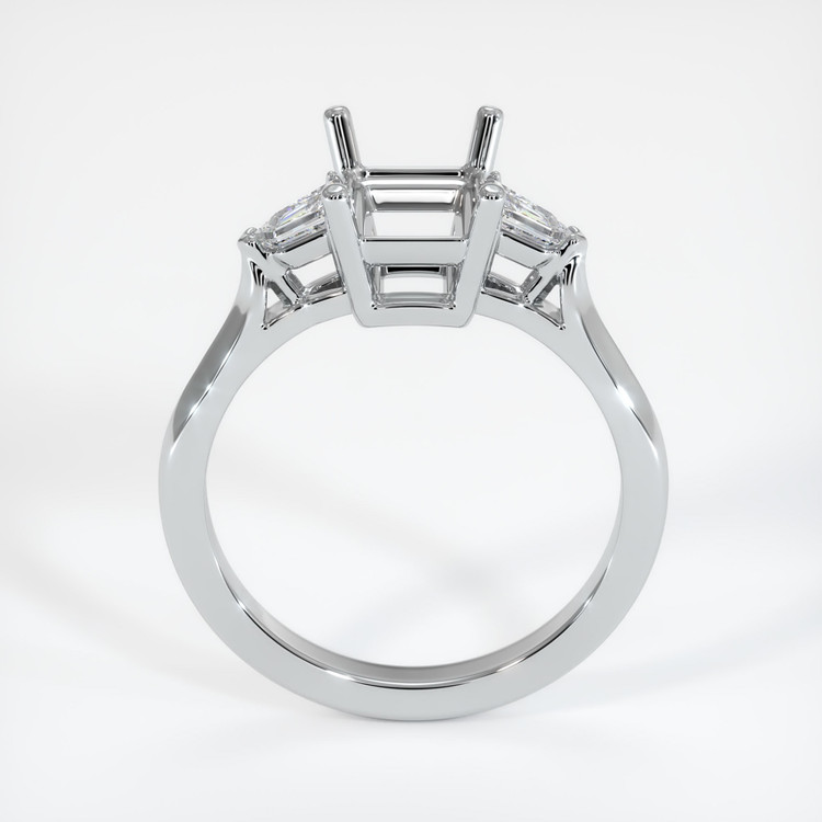 14K White Gold Three Stone Ring Setting