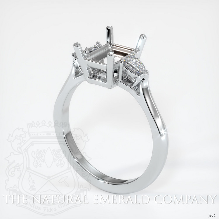 18K White Gold Three Stone Ring Setting