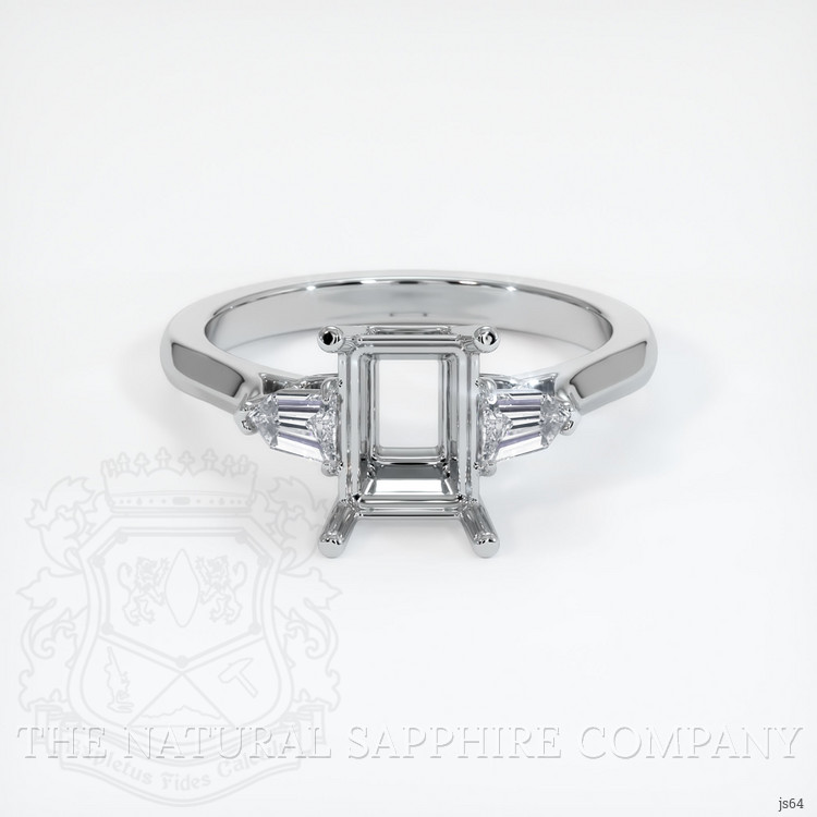 18K White Gold Three Stone Ring Setting