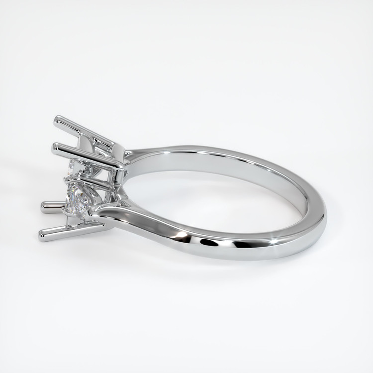 18K White Gold Three Stone Ring Setting