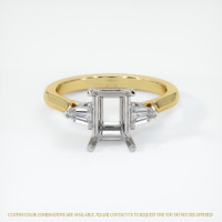 14K White & Yellow Three Stone Ring Setting Image