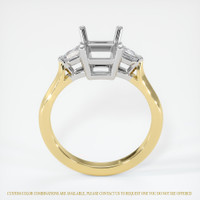 18K White & Yellow Three Stone Ring Setting Image