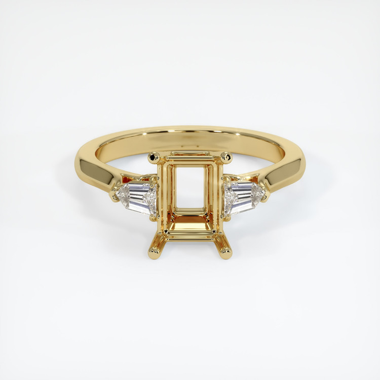 10K Yellow Gold Three Stone Ring Setting