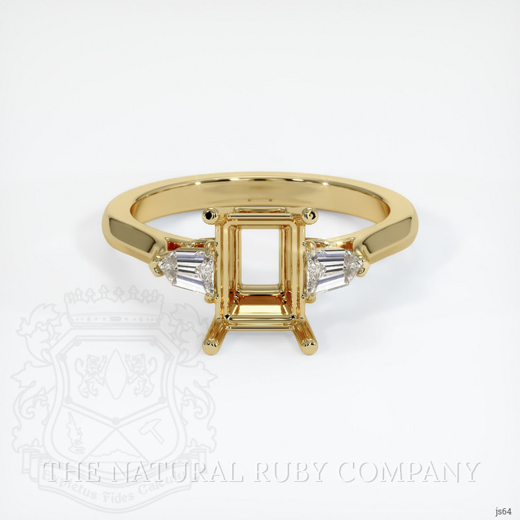 10K Yellow Gold Three Stone Ring Setting