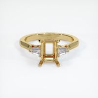 14K Yellow Gold Three Stone Ring Setting Image
