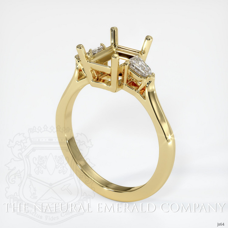 18K Yellow Gold Three Stone Ring Setting
