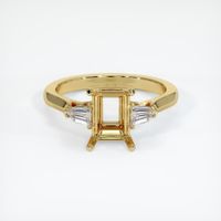 18K Yellow Gold Three Stone Ring Setting Image
