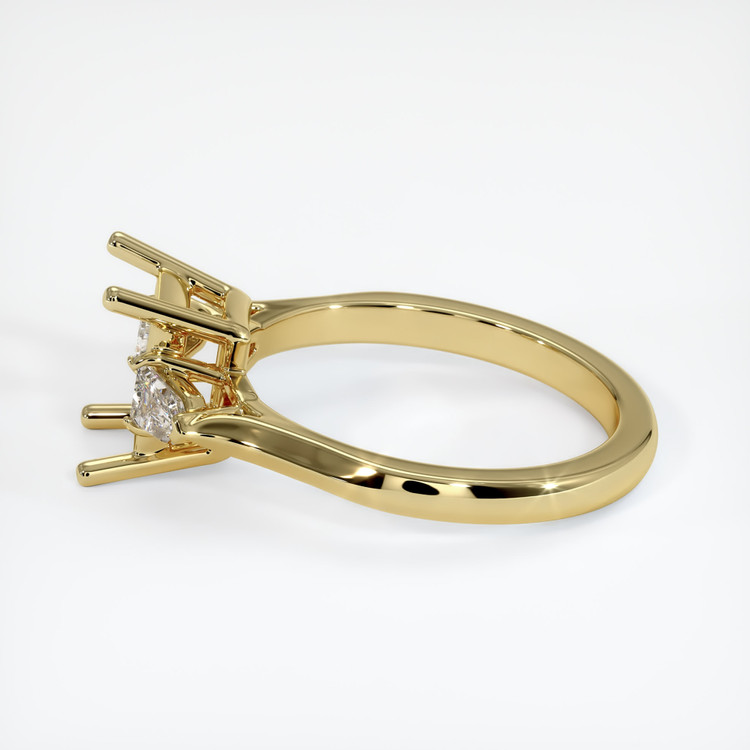 18K Yellow Gold Three Stone Ring Setting