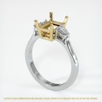 14K Yellow & White Three Stone Ring Setting Video