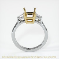 14K Yellow & White Three Stone Ring Setting Image