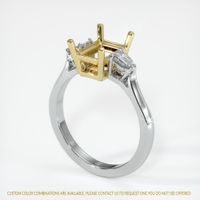 18K Yellow & White Three Stone Ring Setting Video