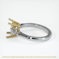 18K Yellow & White Three Stone Ring Setting Image