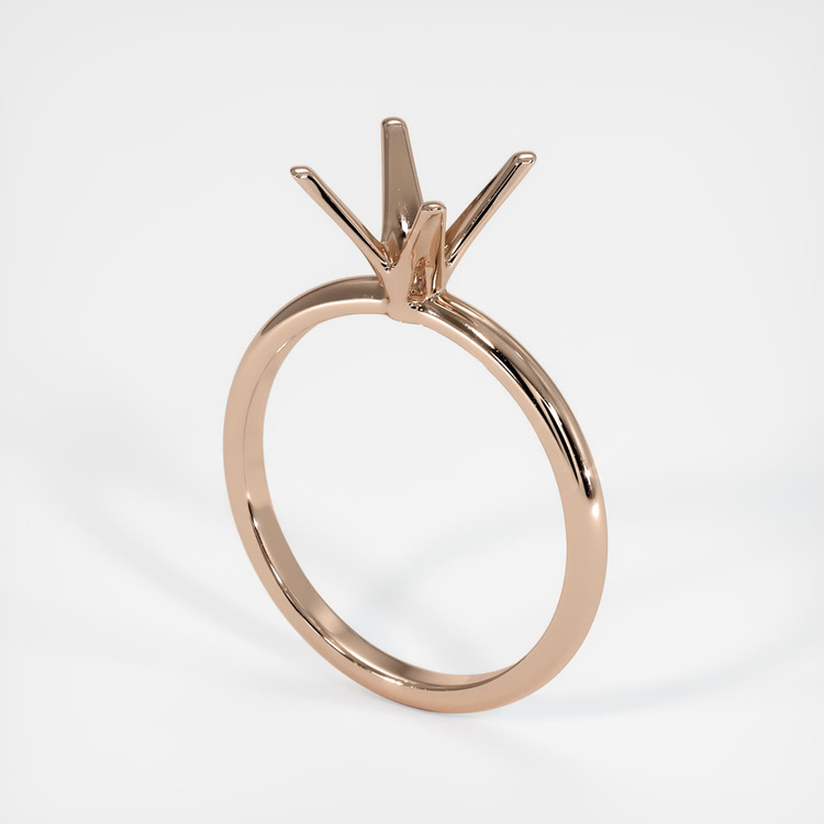 14K Rose Gold Solitaire Ring Setting