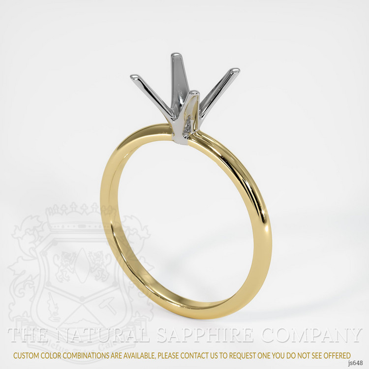 14K White & Yellow Solitaire Ring Setting