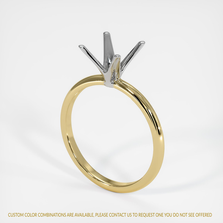 14K White & Yellow Solitaire Ring Setting