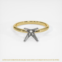 14K White & Yellow Solitaire Ring Setting Image