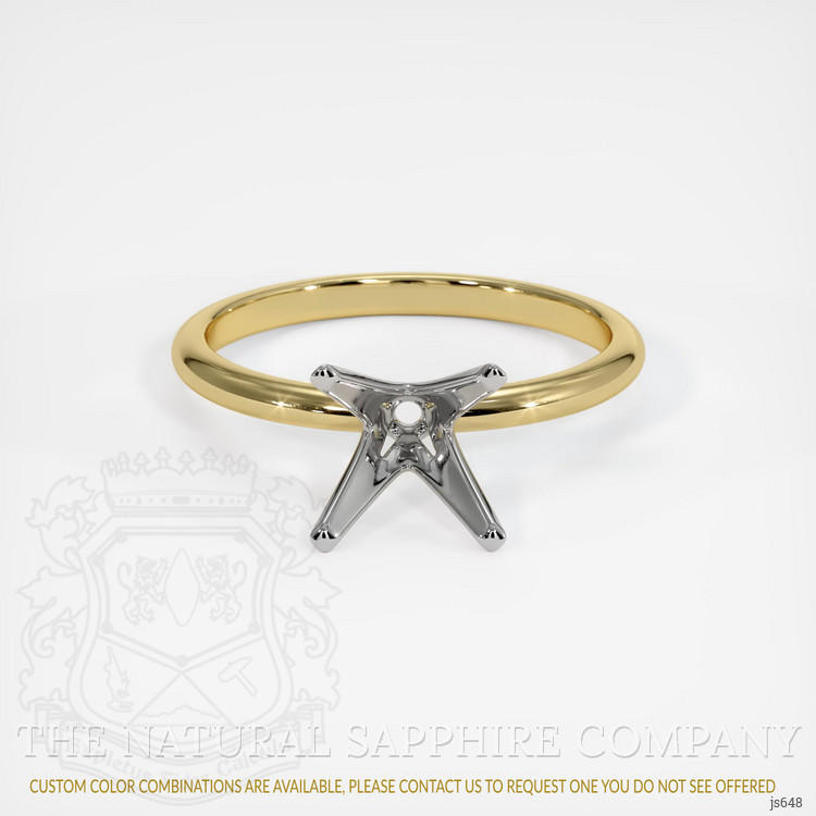 14K White & Yellow Solitaire Ring Setting