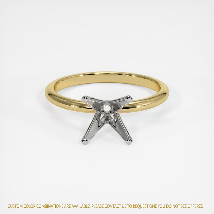 14K White & Yellow Solitaire Ring Setting