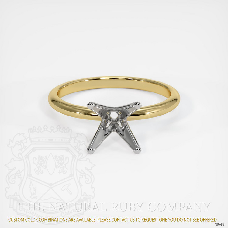 14K White & Yellow Solitaire Ring Setting