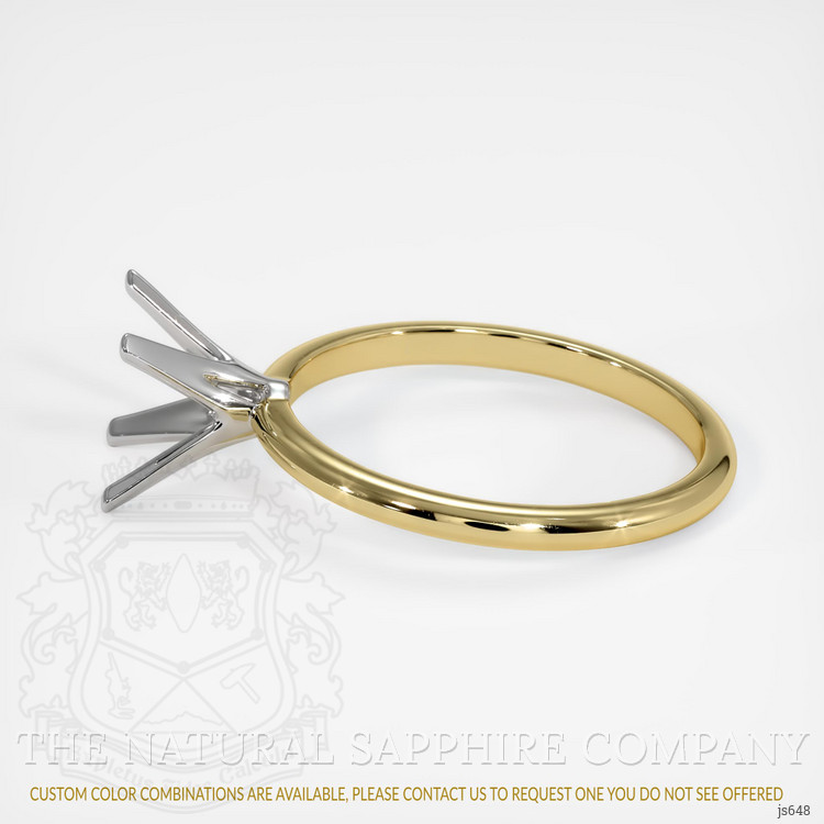 14K White & Yellow Solitaire Ring Setting