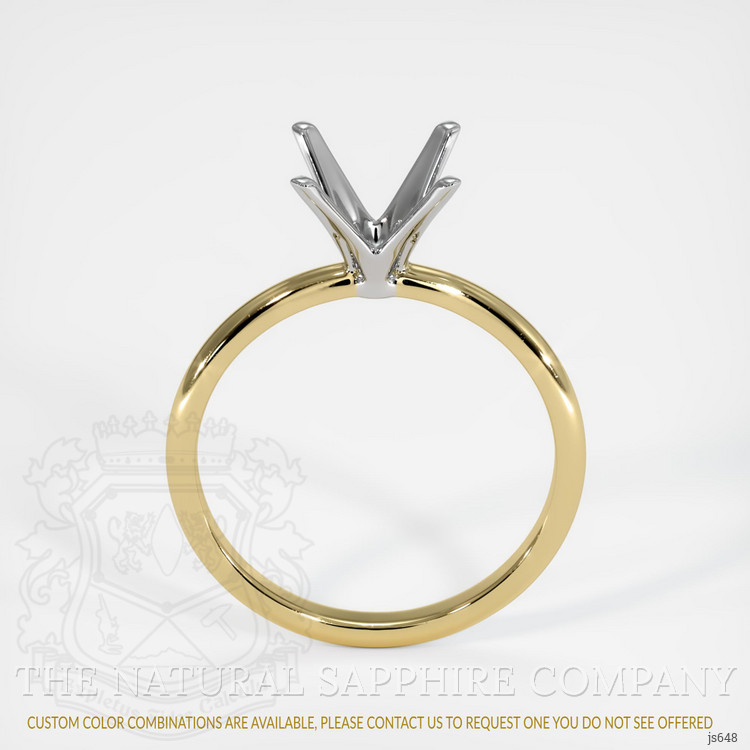 14K White & Yellow Solitaire Ring Setting
