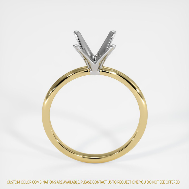 14K White & Yellow Solitaire Ring Setting