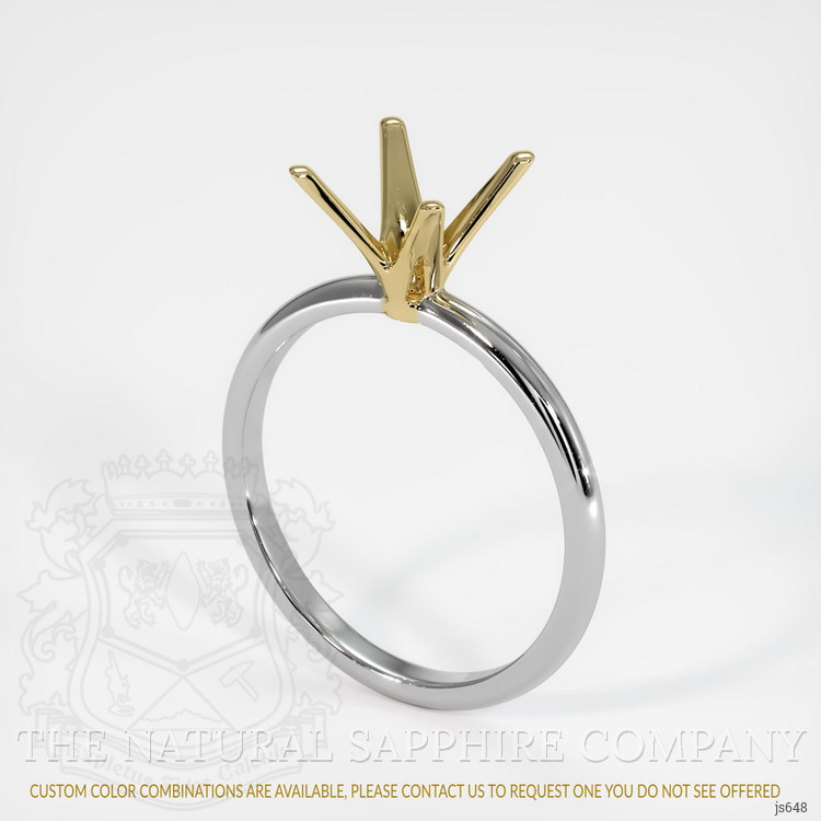 14K Yellow & White Solitaire Ring Setting