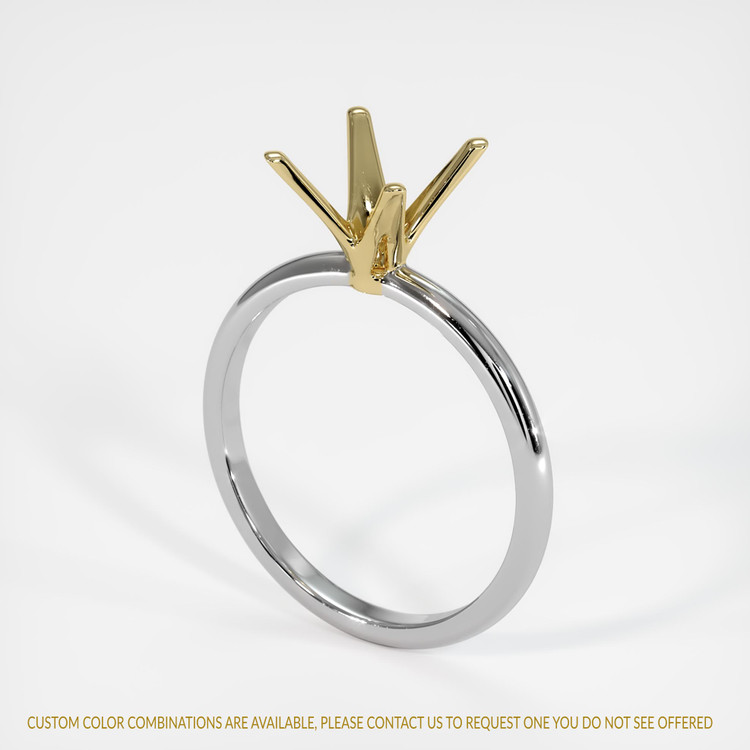 14K Yellow & White Solitaire Ring Setting