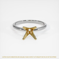 14K Yellow & White Solitaire Ring Setting Image