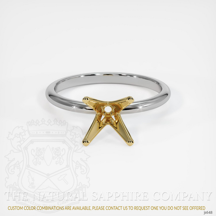 14K Yellow & White Solitaire Ring Setting