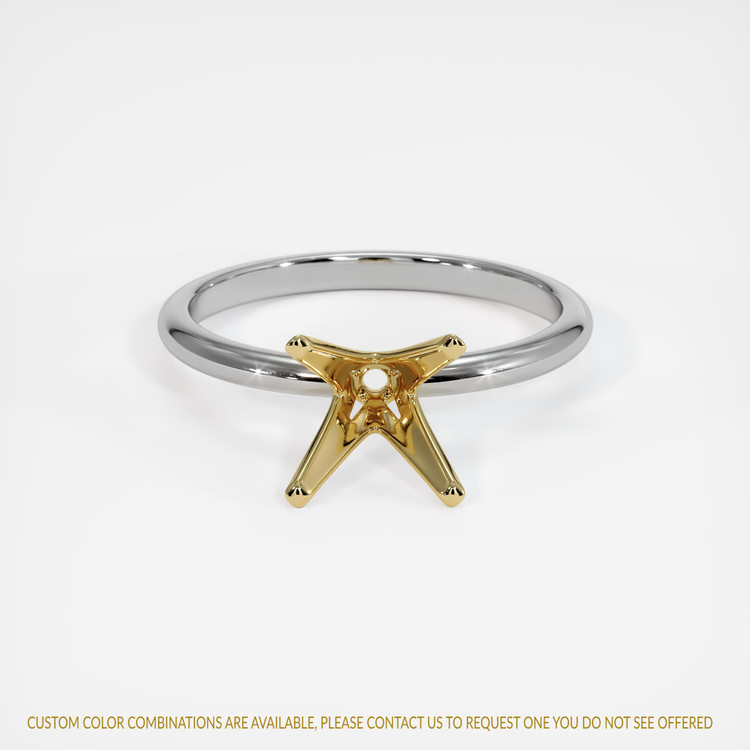 14K Yellow & White Solitaire Ring Setting