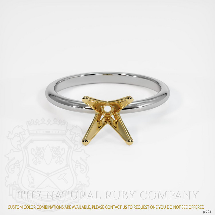 14K Yellow & White Solitaire Ring Setting