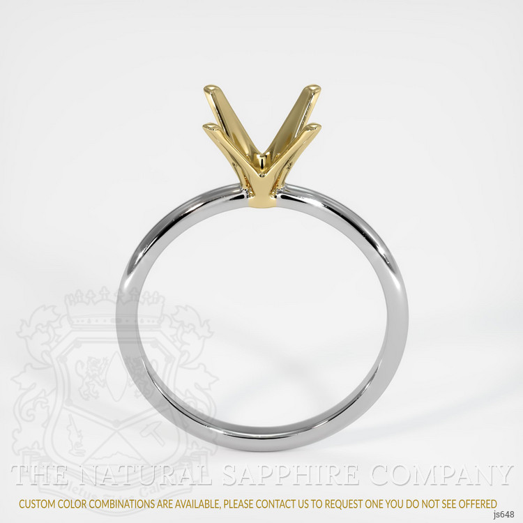 14K Yellow & White Solitaire Ring Setting