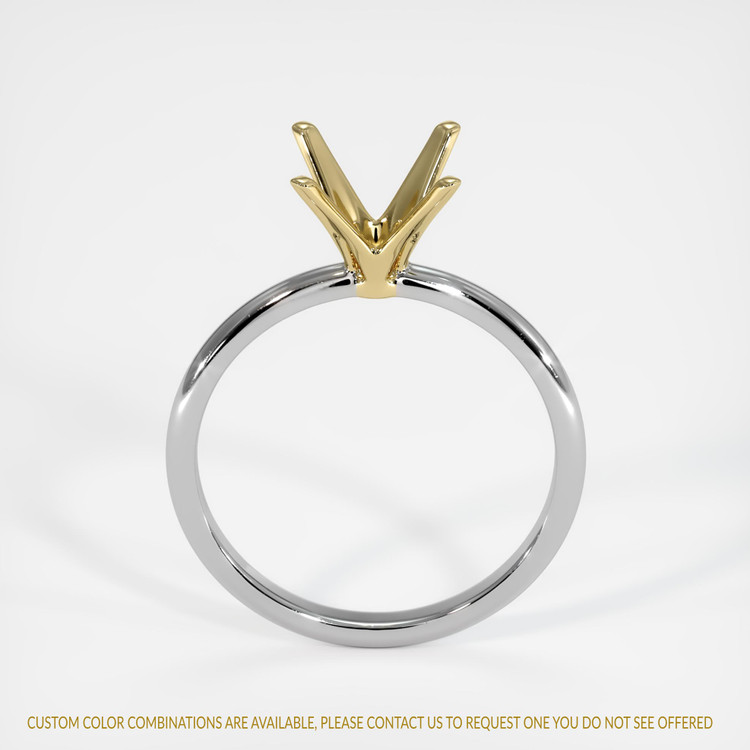14K Yellow & White Solitaire Ring Setting