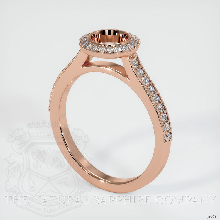 14K Rose Gold Pave Ring Setting