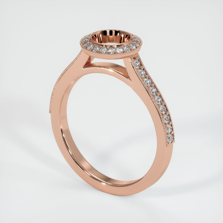 14K Rose Gold Pave Ring Setting