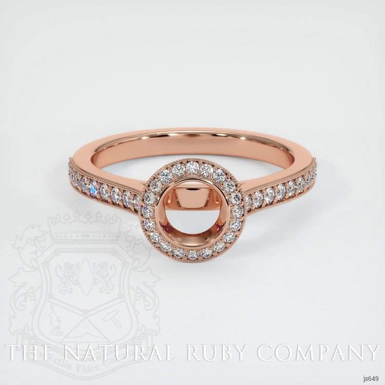 14K Rose Gold Pave Ring Setting