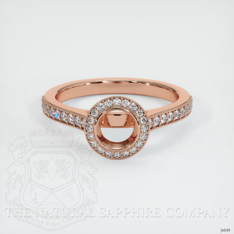 14K Rose Gold Pave Ring Setting