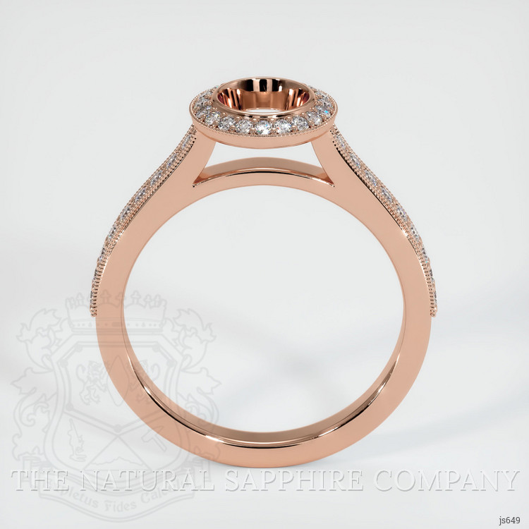 14K Rose Gold Pave Ring Setting