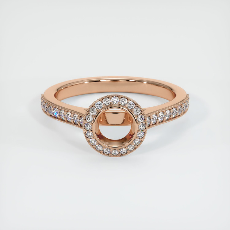 18K Rose Gold Pave Ring Setting