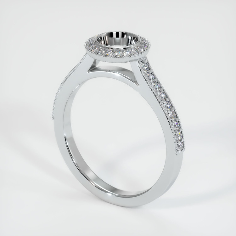 18K White Gold Pave Ring Setting