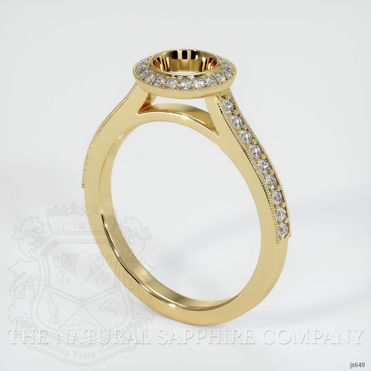 14K Yellow Gold Pave Ring Setting