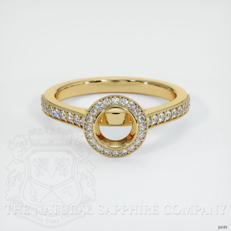 14K Yellow Gold Pave Ring Setting