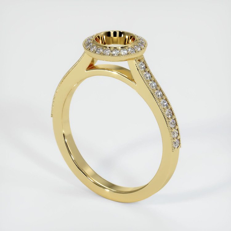 18K Yellow Gold Pave Ring Setting