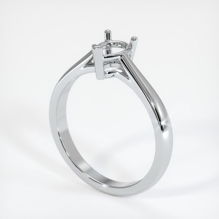 14K White Gold Solitaire Ring Setting