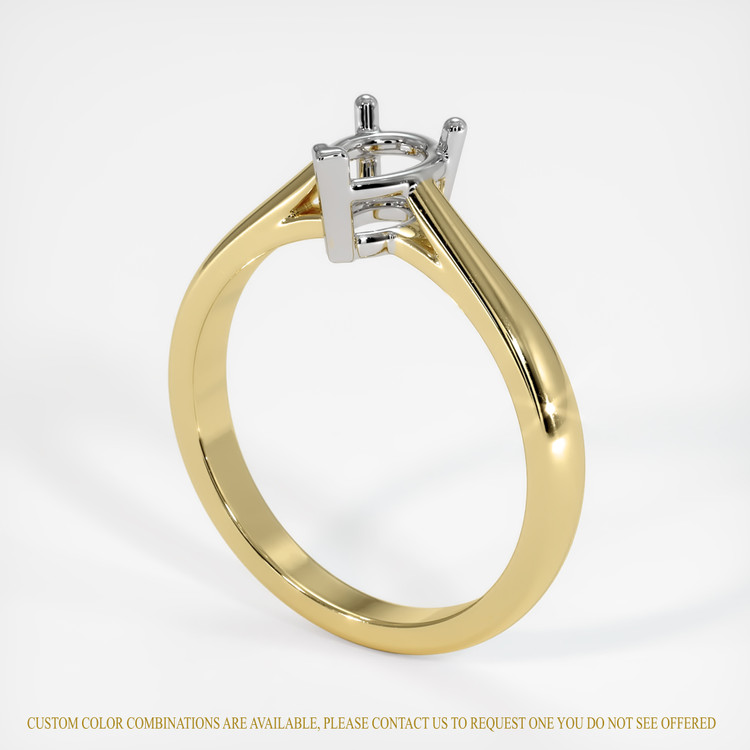 14K White & Yellow Solitaire Ring Setting