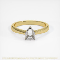 14K White & Yellow Solitaire Ring Setting Image