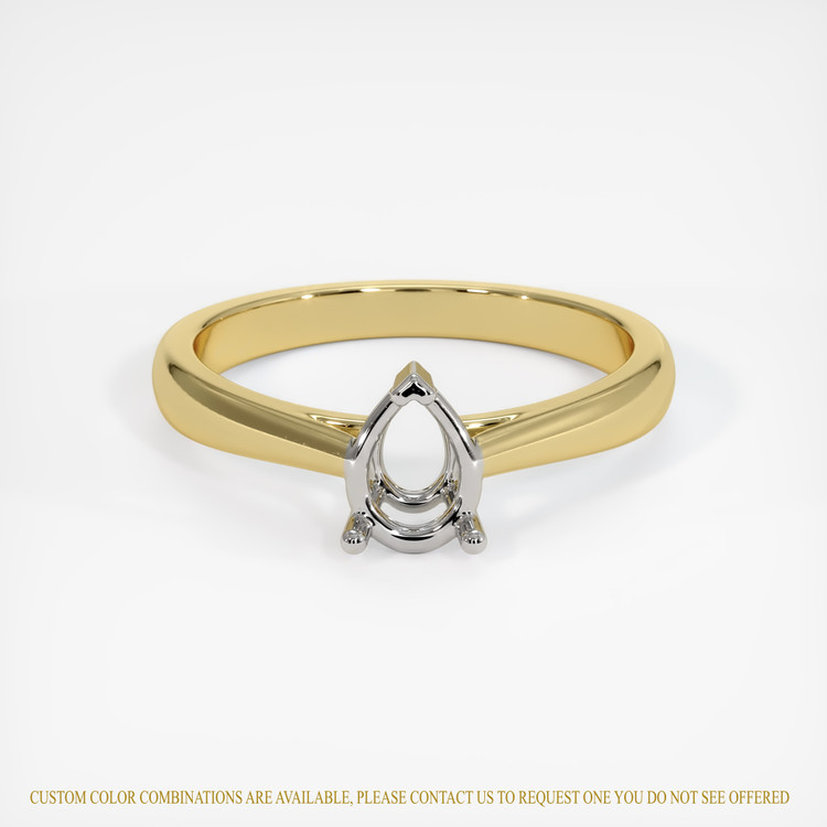 14K White & Yellow Solitaire Ring Setting